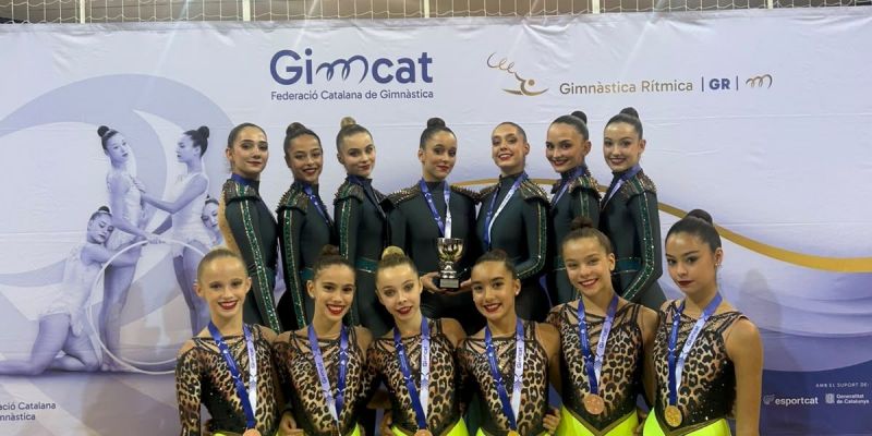 L'equip infantil del Club Gimnàstica Rítmica i Estètica Sant Cugat en el Campionat de Catalunya de gimnàstica rítmica absolut. FOTO: Cedida