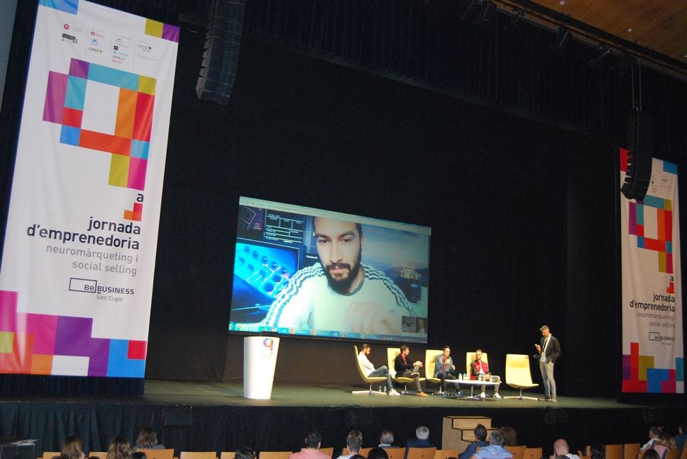 Un moment de la conferència sobre 'influencers' a la 9a Jornada d'Emprenedoria. Cedida